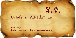 Urbán Viktória névjegykártya